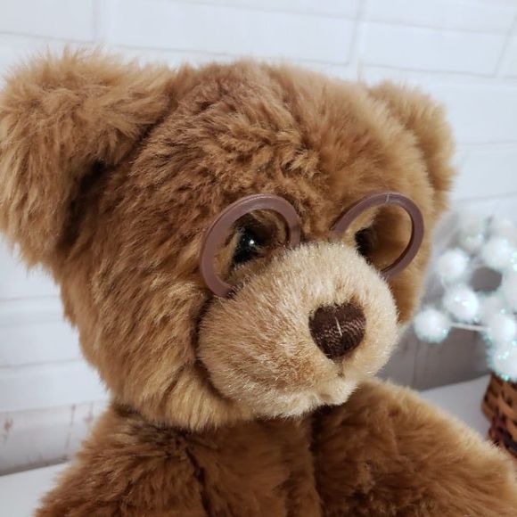 Gund Teddy Brown Bear with Eyeglasses Booker Plush 16" Stuffed Animal Glasses - Picture 3 of 10